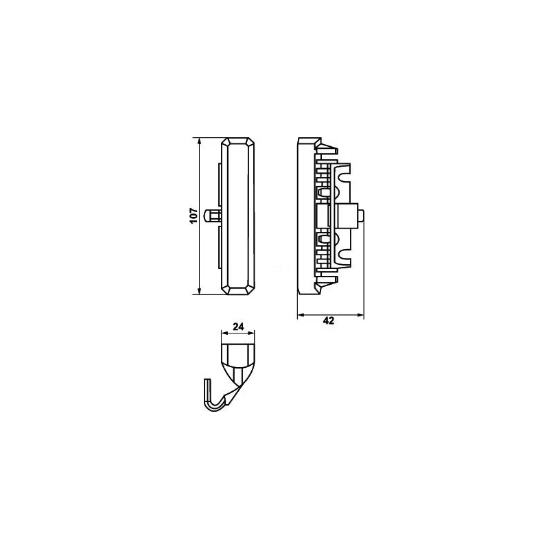 FEU DE PENETRATION LED TYPE STROBOSCOPIQUE 12/24V 107X24X42MM