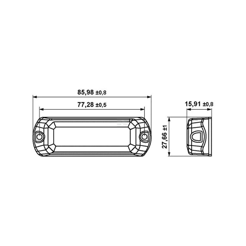 KIT FEU DE PENETRATION FIXE BST 3 LED SANS SUPPORT 12/24V 86X28X16MM