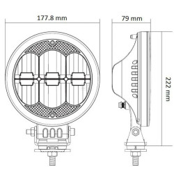 FEU DE ROUTE LED ROND 177MM