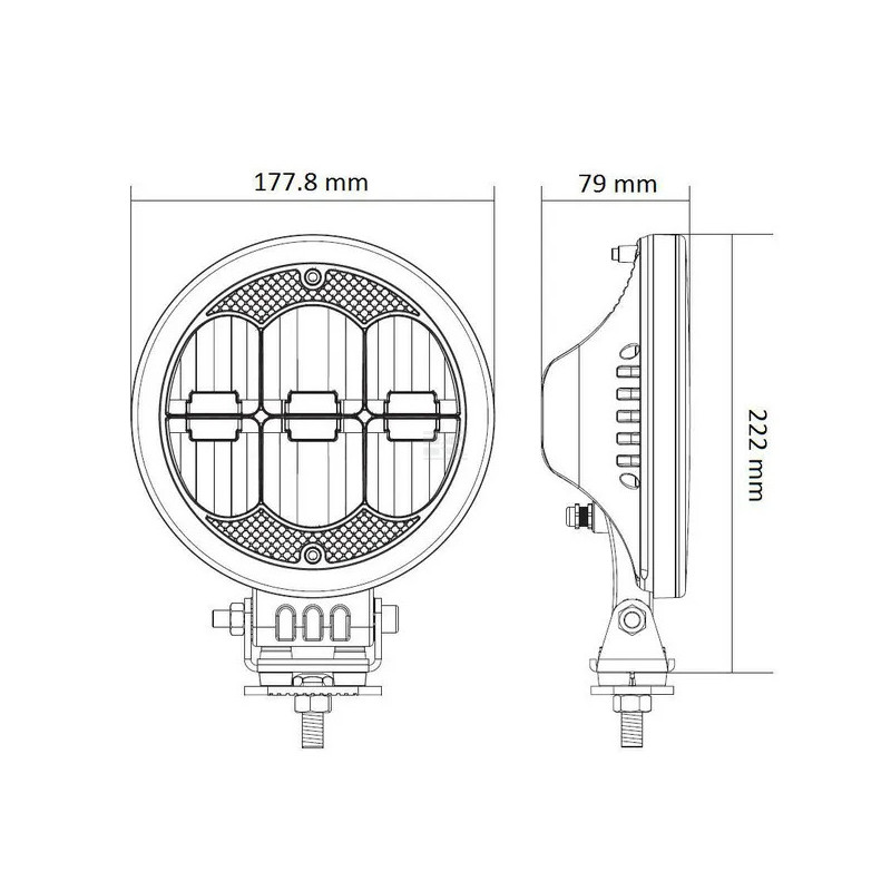 FEU DE ROUTE LED ROND 177MM