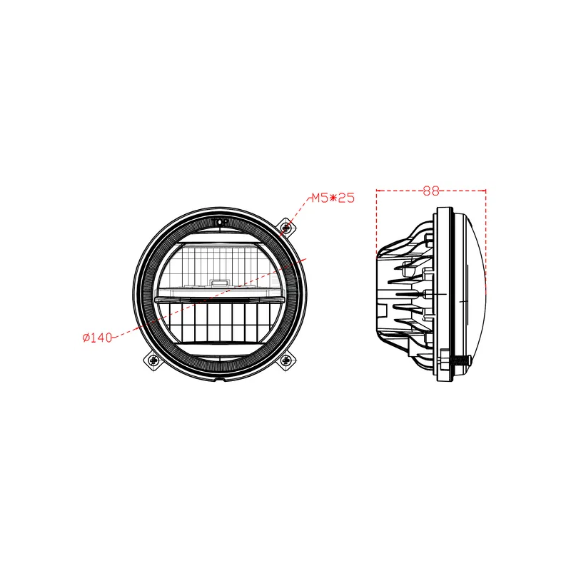 PHARE AVANT ROND ADAPTABLE DEUTZ FENDT MASSEY FERGUSON 04335601 4278938M92