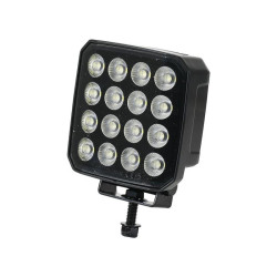 PHARE DE TRAVAIL CARRE HAUTE PUISSANCE 16 LED 9120 LUMENS ECLAIRAGE LARGE CONNECTEUR DEUTSCH