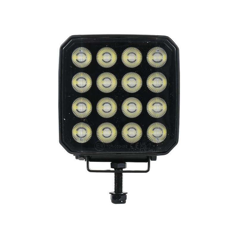 PHARE DE TRAVAIL CARRE HAUTE PUISSANCE 16 LED 9120 LUMENS ECLAIRAGE LARGE CONNECTEUR DEUTSCH