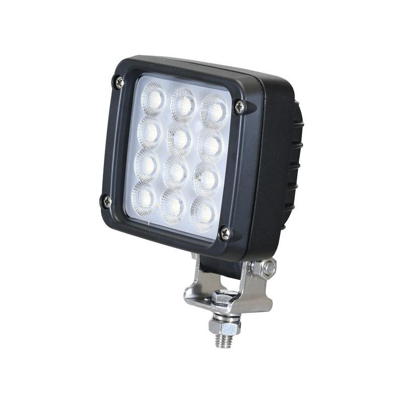 PHARE DE TRAVAIL CARRE HAUTE PUISSANCE 12 LED 9600 LUMENS CONNECTEUR DEUTSCH