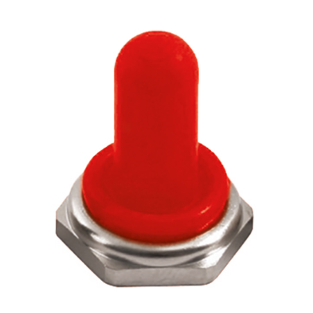 CAPUCHON SILICONE ROUGE POUR INTERRUPTEUR A LEVIER AVEC RONDELLE D'ETANCHEITE