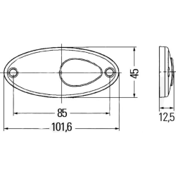 FEU DE POSITION LATERAL LED HELLA 101.6X45X12.5MM 24V ADAPTABLE MOFFET 2PS964295-051