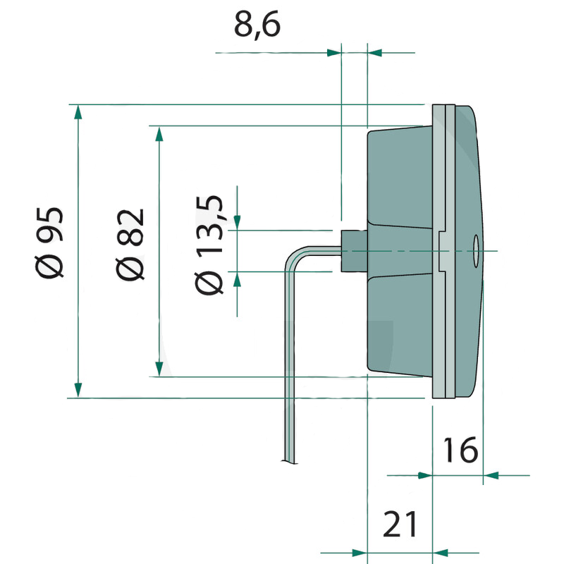 FEU DE RECUL LED 24V DIAMETRE 95MM ADAPTABLE JUNGHEINRICH 51062858