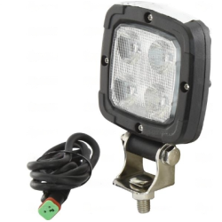 PHARE DE TRAVAIL CARRE 4 LED 1800 LUMENS ECLAIRAGE LARGE CONNECTEUR DEUTSCH