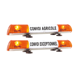 RAMPE DE SIGNALISATION LED CONVOI AGRICOLE/EXCEPTIONNEL MAGNETIQUE 12V 970MM