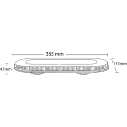 RAMPE DE SIGNALISATION ORANGE 42 LED 365X47MM 12/24V 126W R10 R65