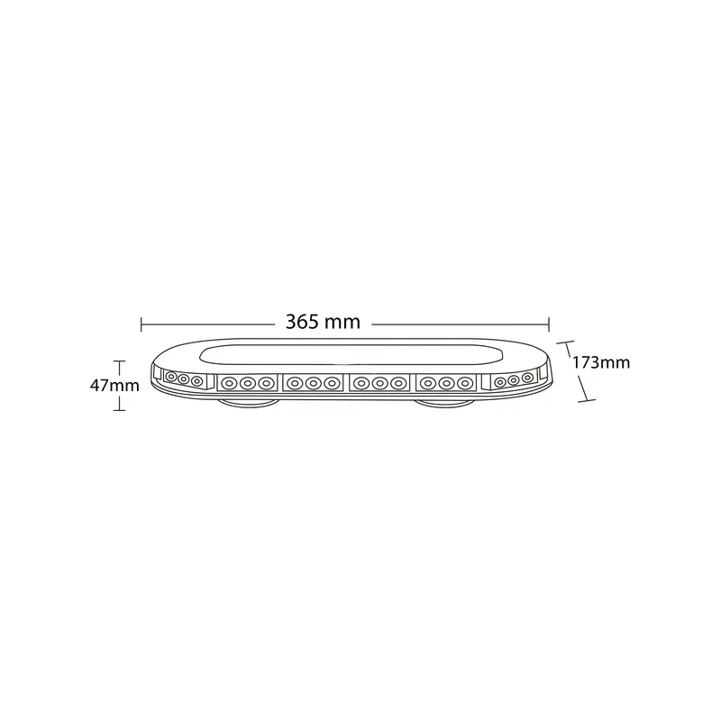 RAMPE DE SIGNALISATION ORANGE 42 LED 365X47MM 12/24V 126W R10 R65