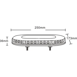 RAMPE DE SIGNALISATION ORANGE 30 LED 250X36MM 12/24V 90W R10 R65