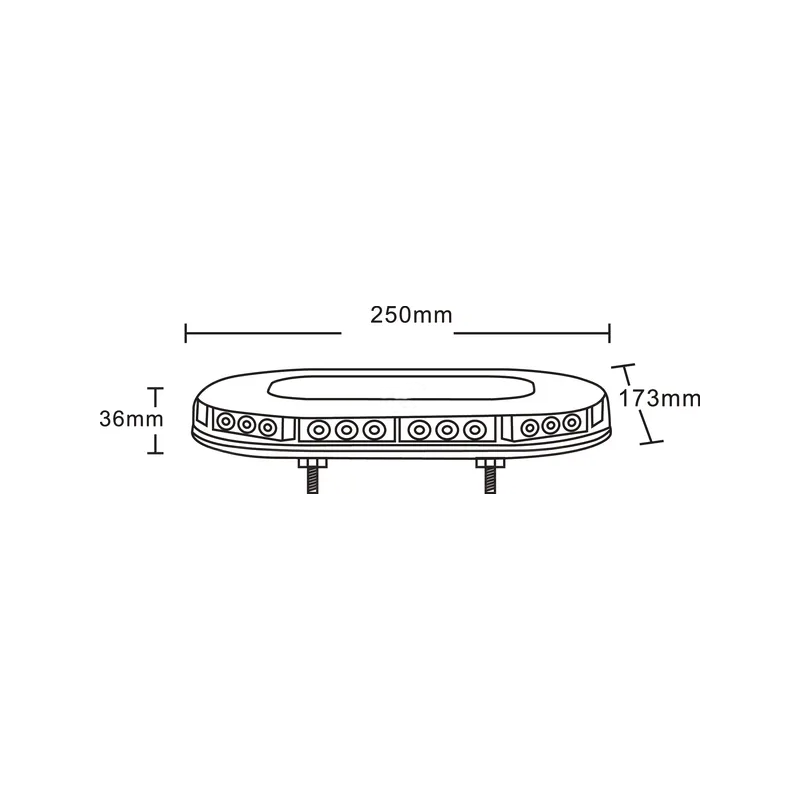 RAMPE DE SIGNALISATION ORANGE 30 LED 250X36MM 12/24V 90W R10 R65