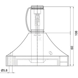 SUPPORT DE GYROPHARE A TIGE RACCORD FILS COURTS 12/24V