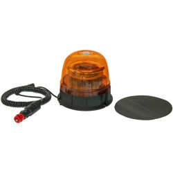 GYROPHARE LED MAGNETIQUE ORANGE AVEC PRISE 12/24V 24W 140X140MM R65