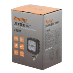 PHARE DE TRAVAIL CARRE 4 LED 4000 LUMENS ECLAIRAGE LARGE ADAPTABLE DEUTZ FENDT VALTRA CLAAS JCB JOHN-DEERE MASSEY FERGUSON