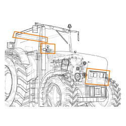 PHARE DE TRAVAIL CARRE 4 LED 4000 LUMENS ECLAIRAGE LARGE ADAPTABLE DEUTZ FENDT VALTRA CLAAS JCB JOHN-DEERE MASSEY FERGUSON