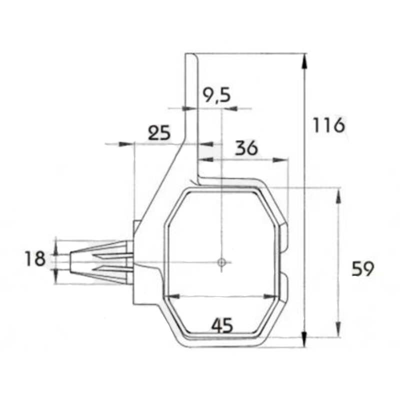 FEU DE GABARIT LED LANGUETTE 97X50X83MM 12/24V GAUCHE/DROITE 40190004 44190004 1206485C