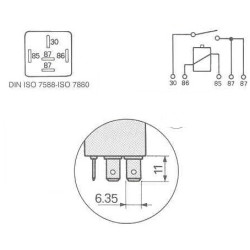 RELAIS 5 BROCHES 12 V 40A