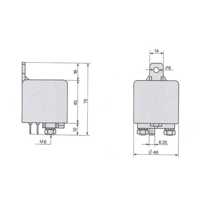 RELAIS 4 VIS 12V 200A