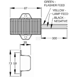 BOITIER RELAIS CLIGNOTANT LED 12V IP67 75X98X42MM