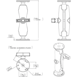 KIT DE FIXATION COMPLET RAM C LONGUEUR 187MM DIAMETRE EXTERIEUR 38MM