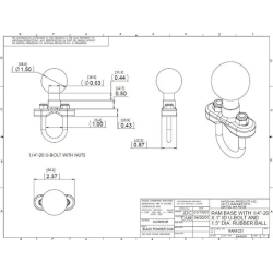 SUPPORT DE MONTAGE 1/2" - 1" RAM C DIAMETRE EXTERIEUR 38MM