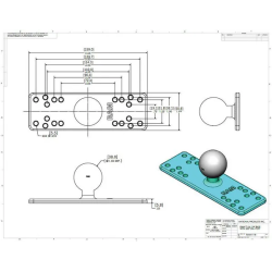 PLAQUE DE MONTAGE RAM C LONGUEUR 158.8MM DIAMETRE EXTERIEUR 38MM