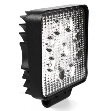 PHARE DE TRAVAIL CARRE 9 LED 2700 LUMENS ECLAIRAGE LONGUE PORTEE