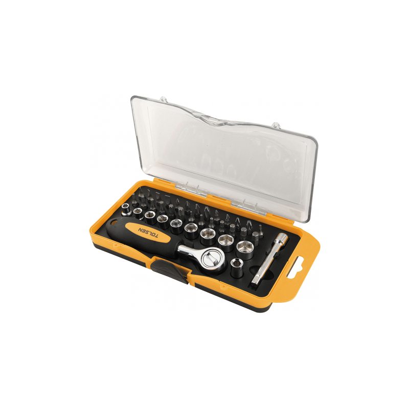 COFFRET DOUILLES ET EMBOUTS 1/4 38 PIECES TOLSEN