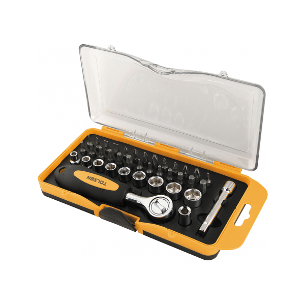 COFFRET DOUILLES ET EMBOUTS 1/4 38 PIECES TOLSEN