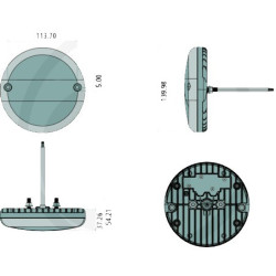 FEU ARRIERE A LED ROND ADAPTABLE