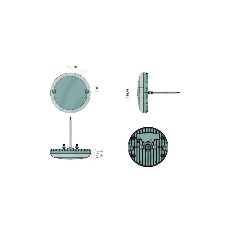 FEU ARRIERE A LED ROND ADAPTABLE