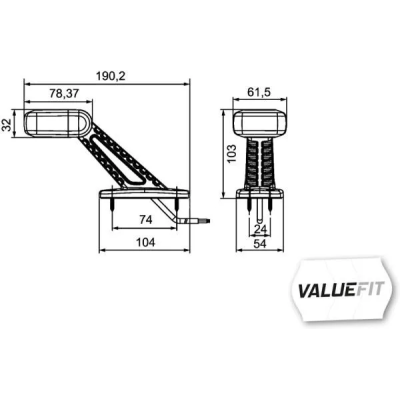 FEU DE GABARIT GAUCHE LED HELLA VALUEFIT 12/24V 4082300553048