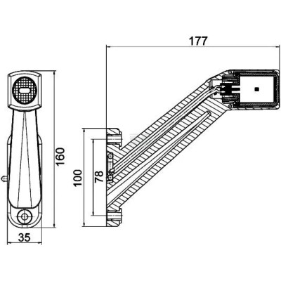 FEU DE GABARIT DROIT LED HELLA 12/24V 4082300393507 091 1703 34.25260-6001 2 263 675