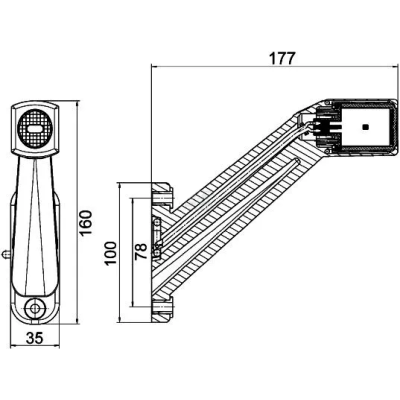 FEU DE GABARIT GAUCHE LED HELLA 12/24V 4082300393491 091 1704 34.25260-6002 2 253 883 ZF920006643