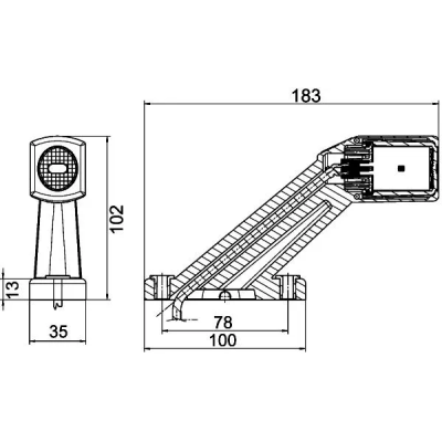 FEU DE GABARIT LED GAUCHE HELLA 12/24V 4082300480030 2 197 725