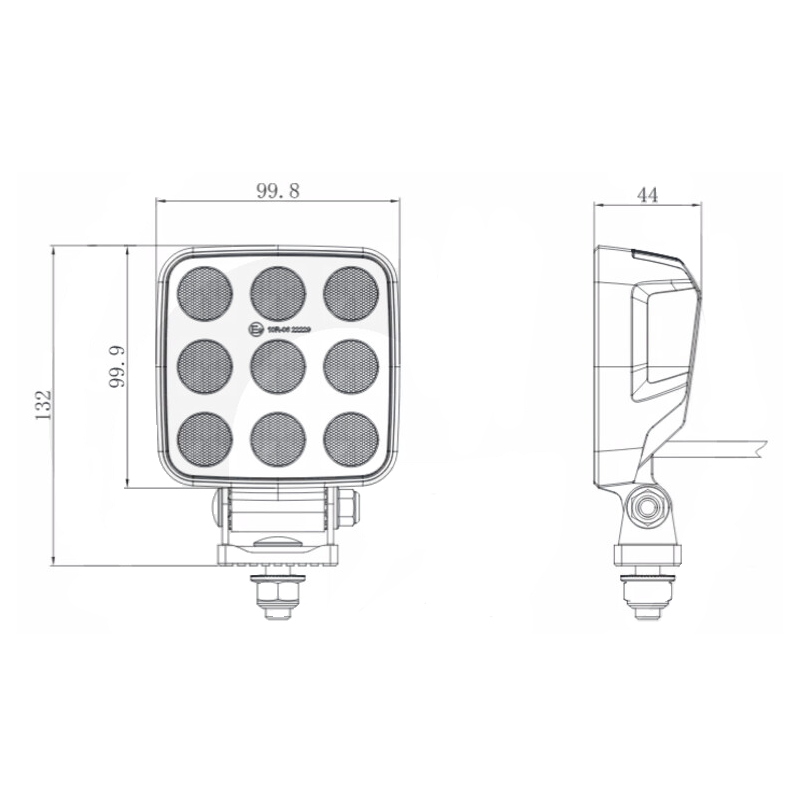 PHARE DE TRAVAIL CARRE 9 LED 6237 LUMENS ECLAIRAGE LARGE