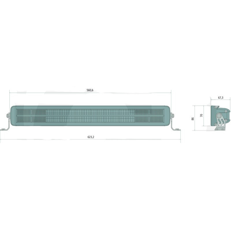 BARRE A LED COMBINE 56CM 10200 LUMENS 3 FONCTIONS