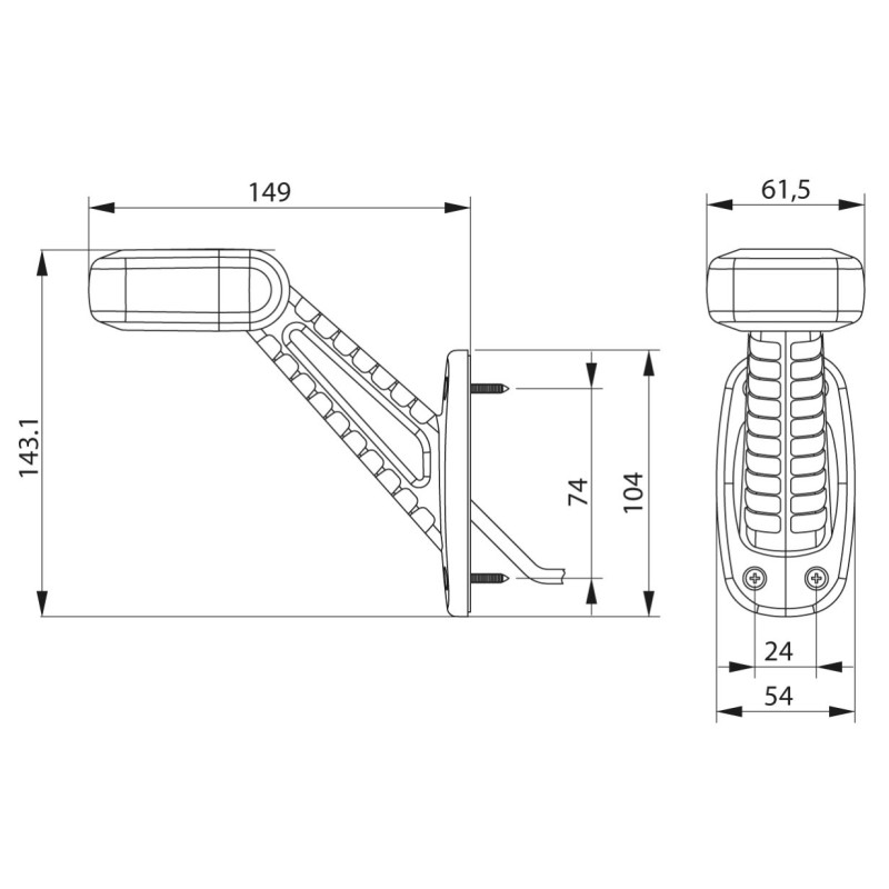 FEU DE GABARIT DROIT LED 12/24V DSL-630V567R