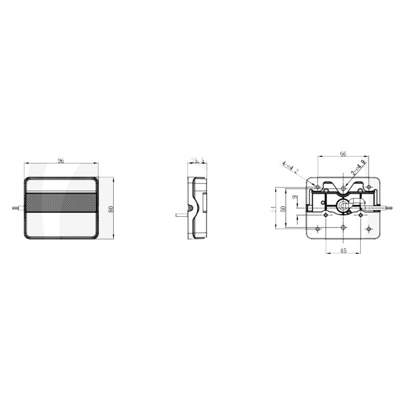 FEU ARRIERE 4 FONCTIONS LED 12/24V DROIT/GAUCHE EXTRA FIN