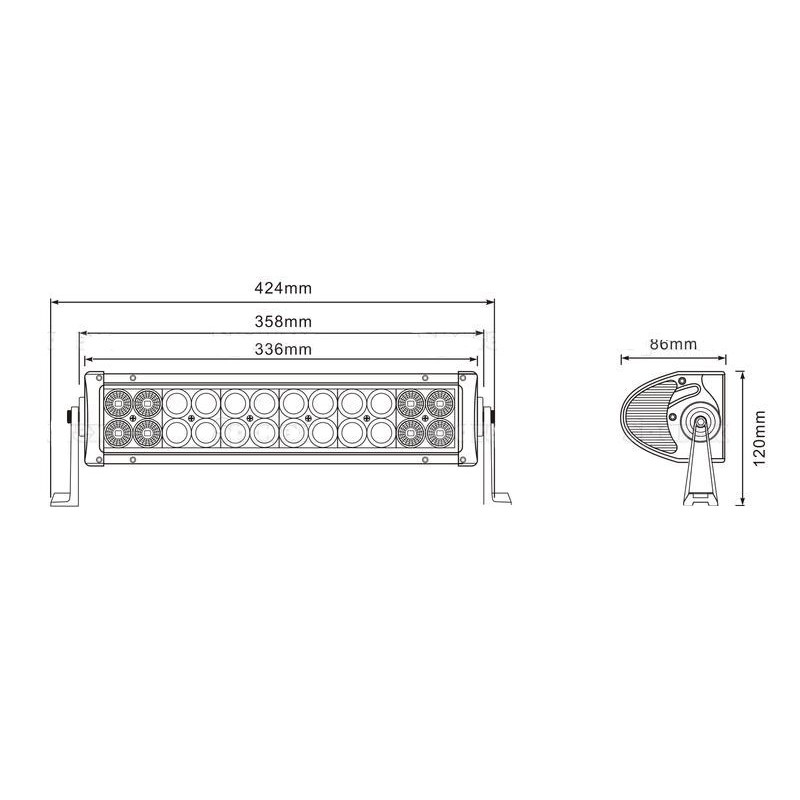 BARRE A LED DROITE 4200 LUMENS ECLAIRAGE LARGE