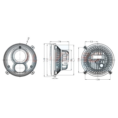 PAIRE FEUX DE ROUTE LED ROND 140MM ADAPTABLE HITACHI 389131-53130.1 MASSEY FERGUSON 4278938M92 FENDT X830160065020