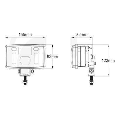 PHARE AVANT RECTANGLE LED MULTIPLE POSITIONS DE MONTAGE