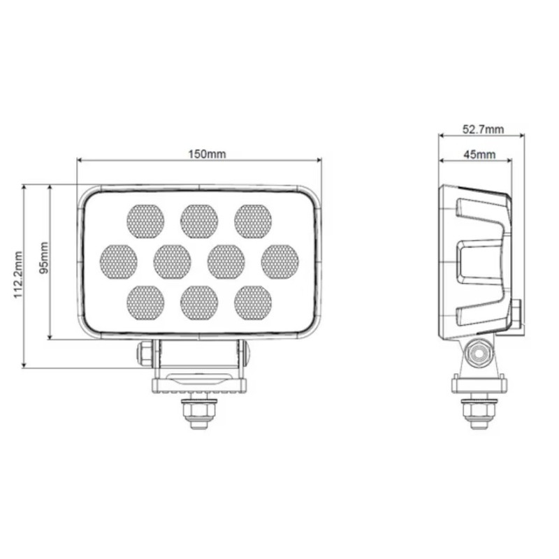 PHARE DE TRAVAIL 20 LEDS 8950 LUMENS 12-24V ECLAIRAGE LARGE