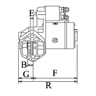 DEMARREUR 14 DENTS 12V ADAPTABLE BRIGGS & STRATTON 593934 693551 JOHN DEERE LG693551 SABO MIA13018