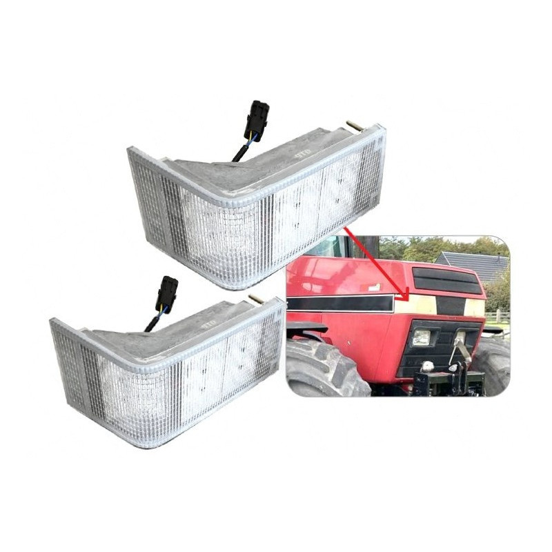 PAIRE D'OPTIQUES PHARES AVANT LED ADAPTABLE CASE IH 91971C2 91972C2