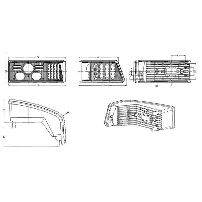 PAIRE D'OPTIQUES PHARES AVANT LED ADAPTABLE CASE IH 232448A2 232449A2 232450A2 365841A1 232449A1 232451A2 365842A1