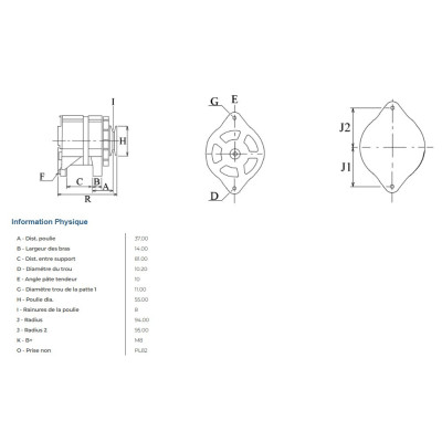 ALTERNATEUR 24V 90A EQUIVALENT CUMMINS 525957800 5285016 5319205 ALTERNATEUR 24V 90A EQUIVALENT CUMMINS 525957800 5285016 5319205