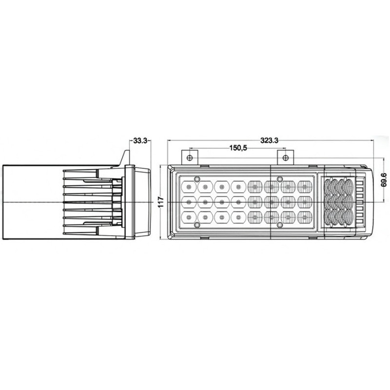 PAIRE D'OPTIQUES PHARES AVANT LED ADAPTABLE NEW HOLLAND 86514346 86514347 86514348 86514349